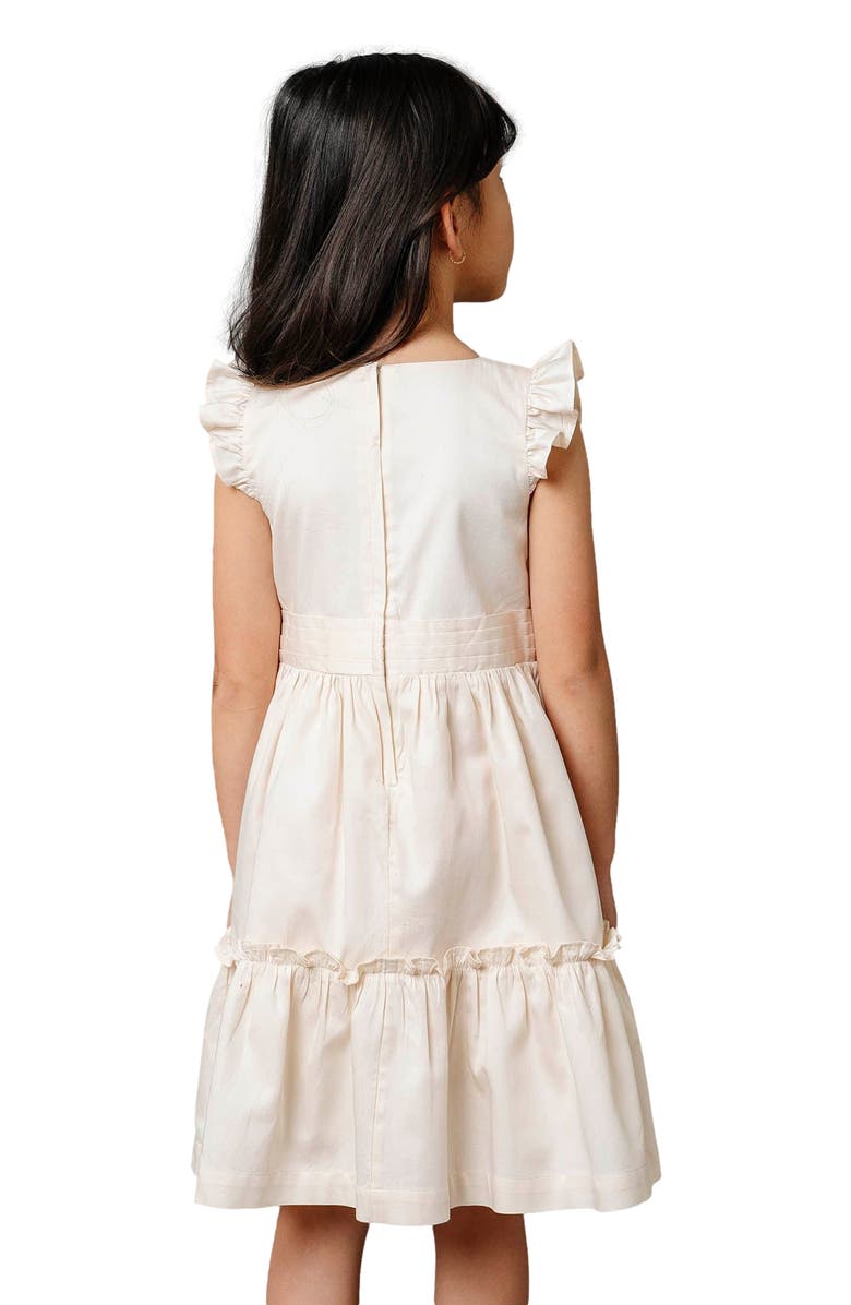 Hope & Henry Girls' Organic Tiered Sateen Party Dress, Toddler, Alternate, color, Ecru Sateen