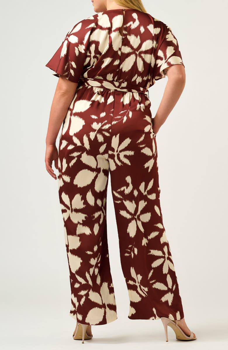 Estelle Hamilton Floral Jumpsuit, Alternate, color, Terracotta/ Cream