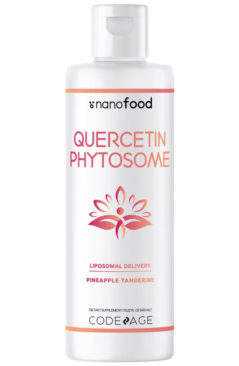 Codeage Liquid Quercetin Phytosome + Vitamin E Supplement, Main, color, White