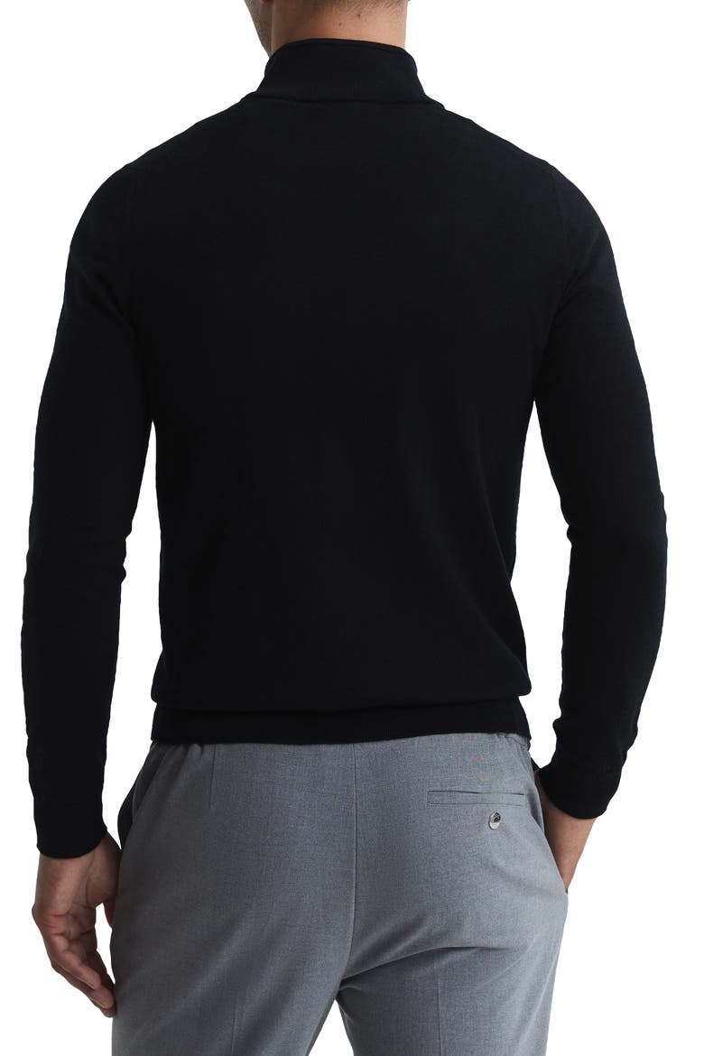 Blackhall Quarter Zip Wool Sweater, Alternate, color, BLACK