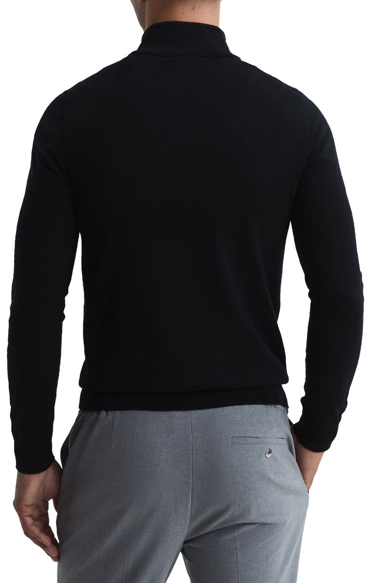 Reiss Blackhall Quarter Zip Wool Sweater, Alternate, color, Black