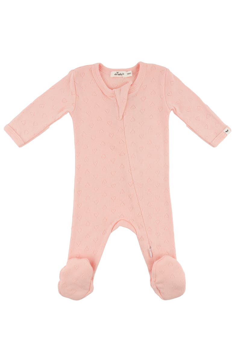 oh baby! Hearts Pointelle Footie, Main, color, Pink