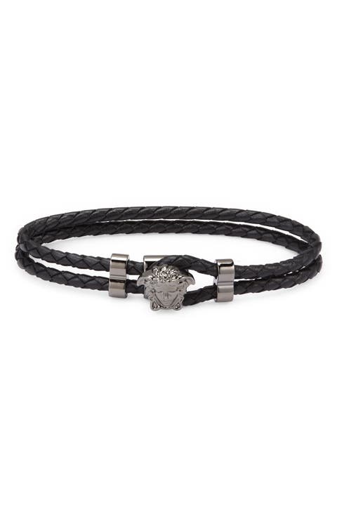 Medusa Braided Leather Bracelet