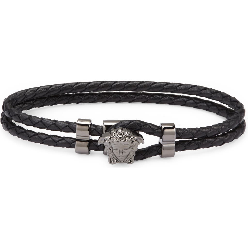 Versace Black Medusa Bracelet In Black/silver
