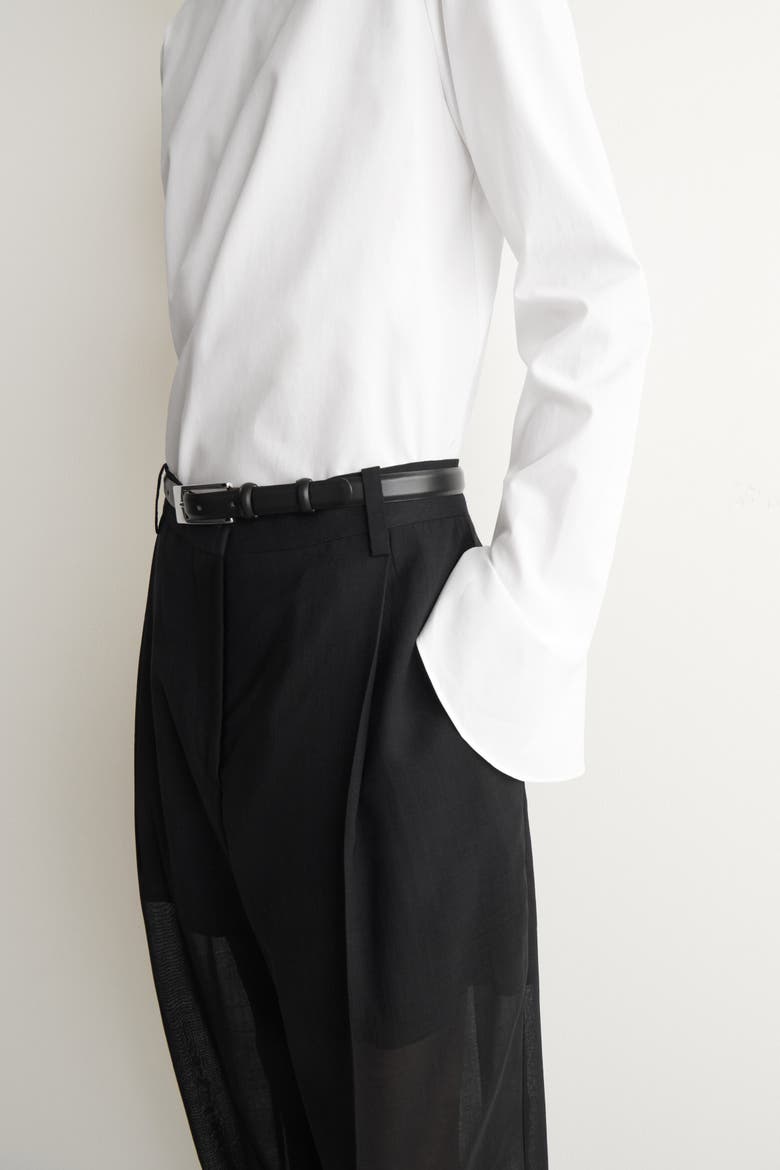Flared-cuff Cotton Blouse, Alternate, color, WHITE