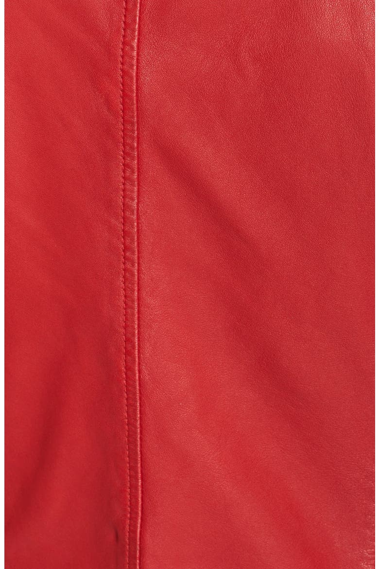 Washed Nappa Leather Moto Jacket, Alternate, color, RED