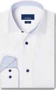 David Donahue Trim Fit Herringbone Shirt