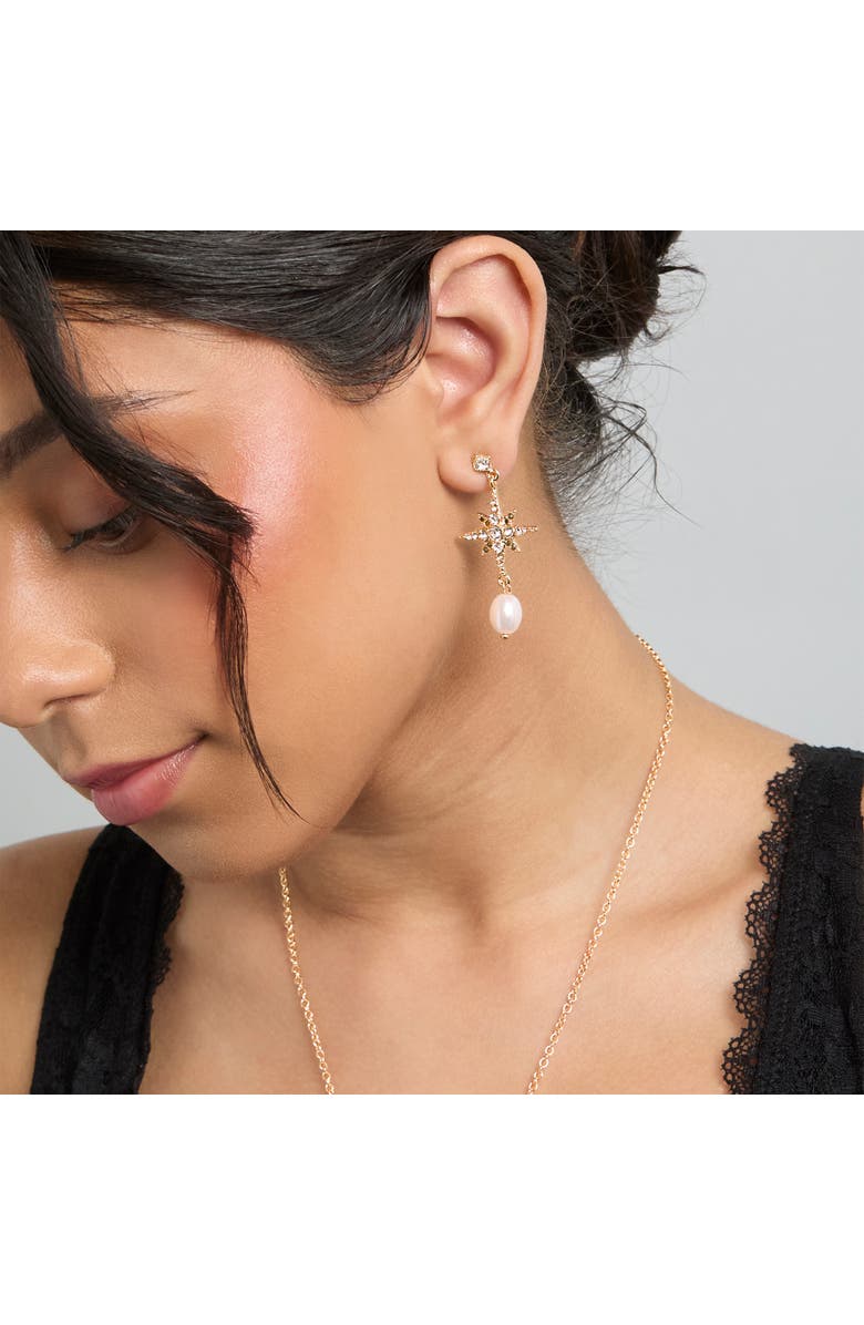 BCBGeneration Mismatch Moon & Star Drop Earring, Alternate, color, Gold