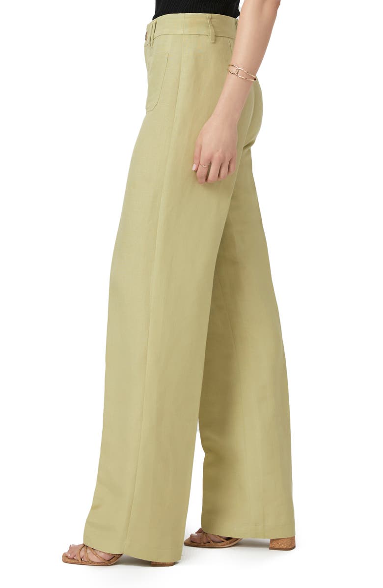 PAIGE Montauk Linen Blend Pants, Alternate, color, Pale Olive