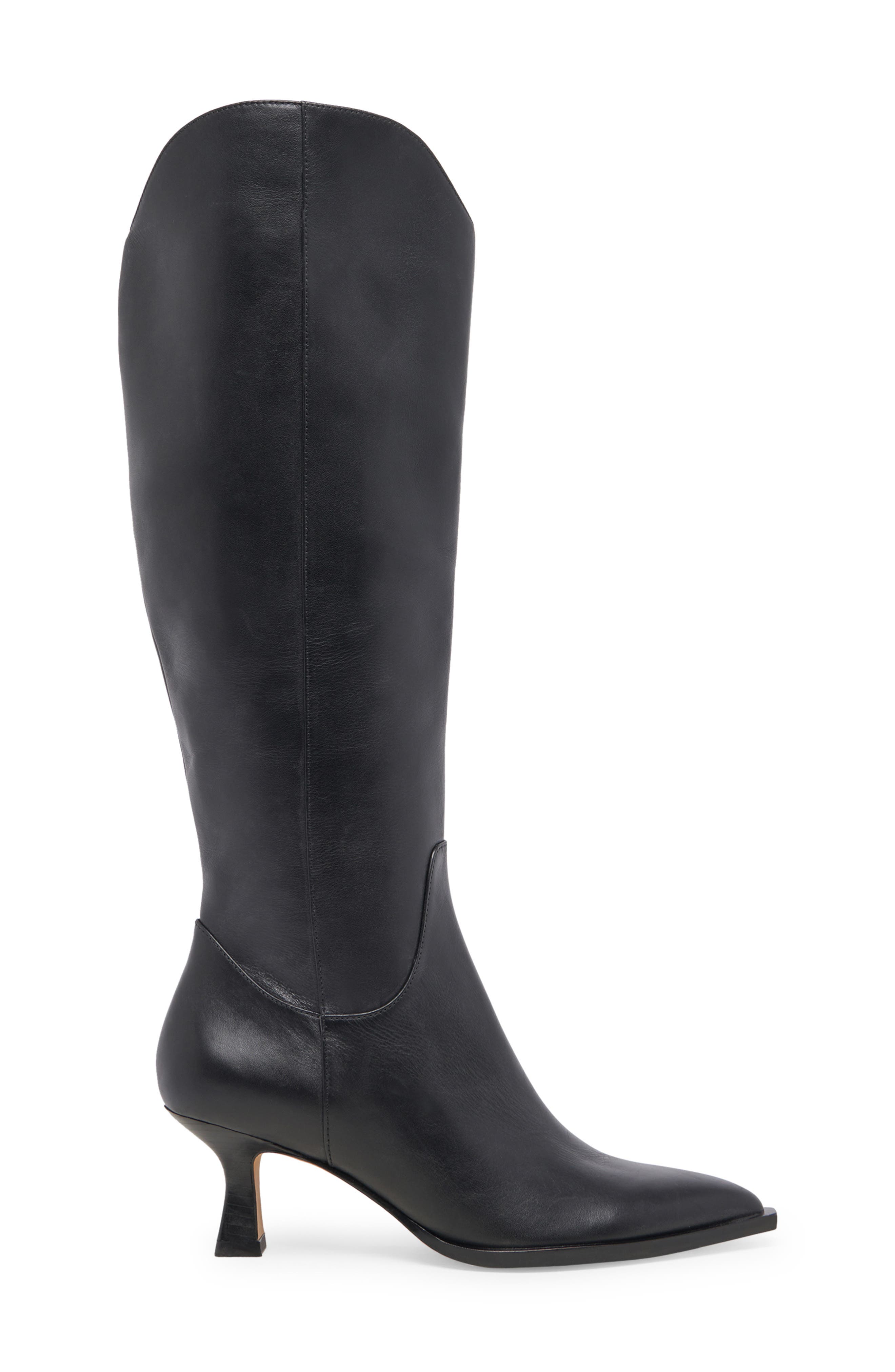 Annika Pointed Toe Boot, Alternate, color, BLACK LEATHER
