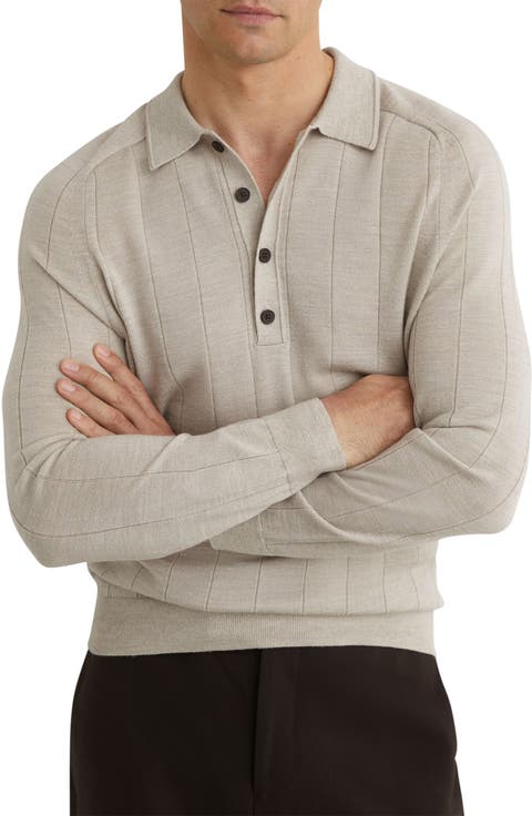 Greyson Wool Long Sleeve Polo