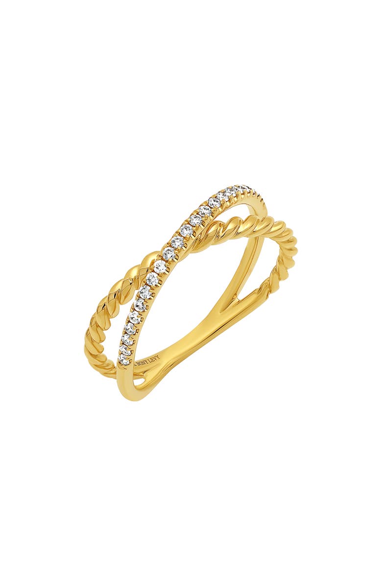 Bony Levy Mykonos Diamond Crossover Ring, Main, color, 18K Yellow Gold
