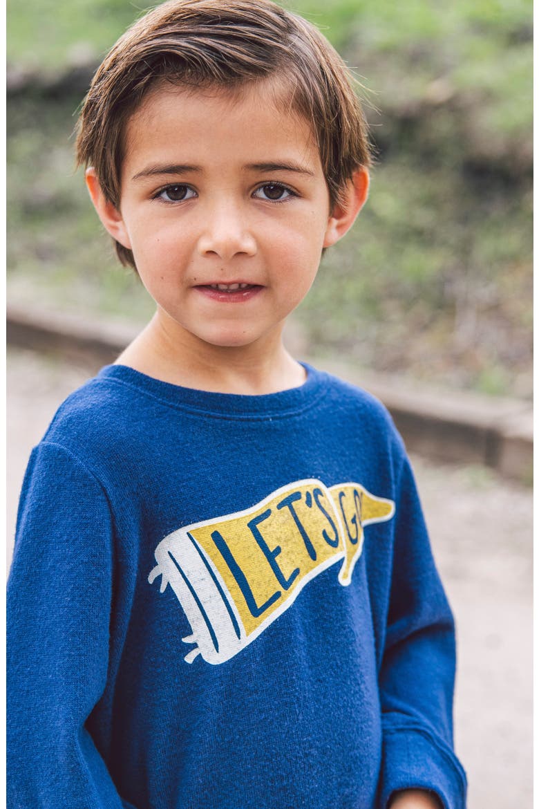 Kids' Let's Go Flag Hacci Knit Pullover, Alternate, color, CROWN BLUE