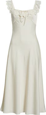 ASTR the Label Makiya Lace Trim Satin Dress