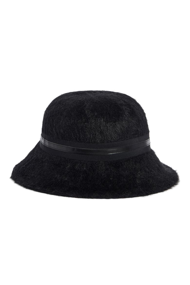 Fuzzy Cloche Hat, Alternate, color, BLACK