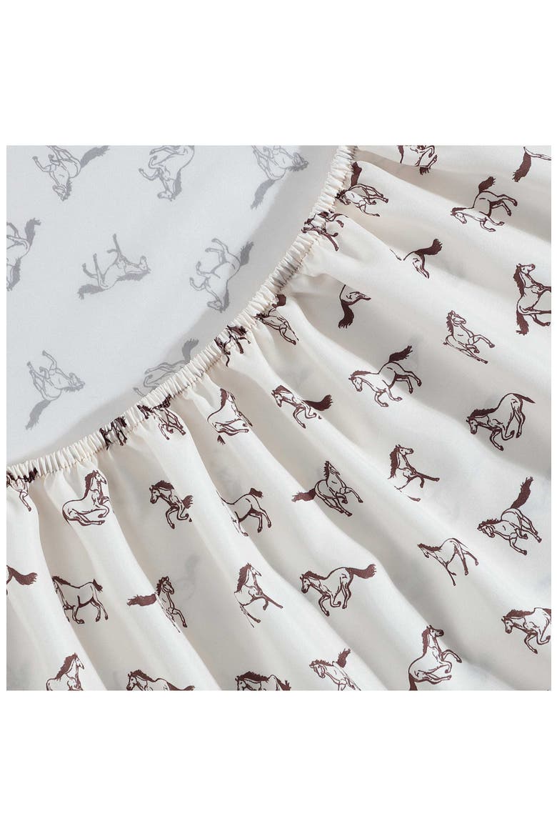 Wild Horses Print Microfiber Sheet Set, Alternate, color, MEDIUM BEIGE