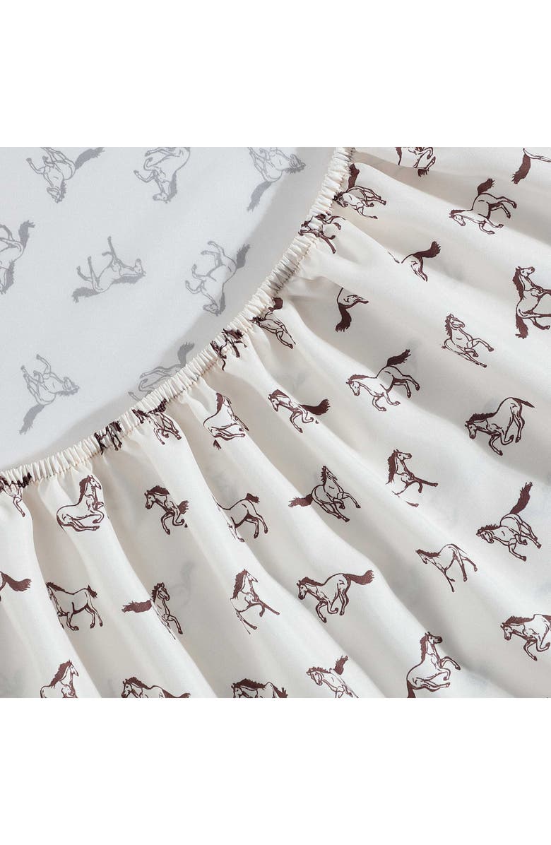 Wrangler Wild Horses Print Microfiber Sheet Set, Alternate, color, Medium Beige