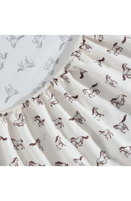 Wrangler Wild Horses Print Microfiber Sheet Set In White