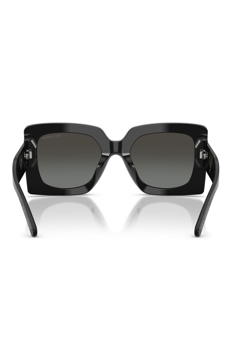 54mm Square Sunglasses, Alternate, color, BLACK / GREY MIRROR SILVER