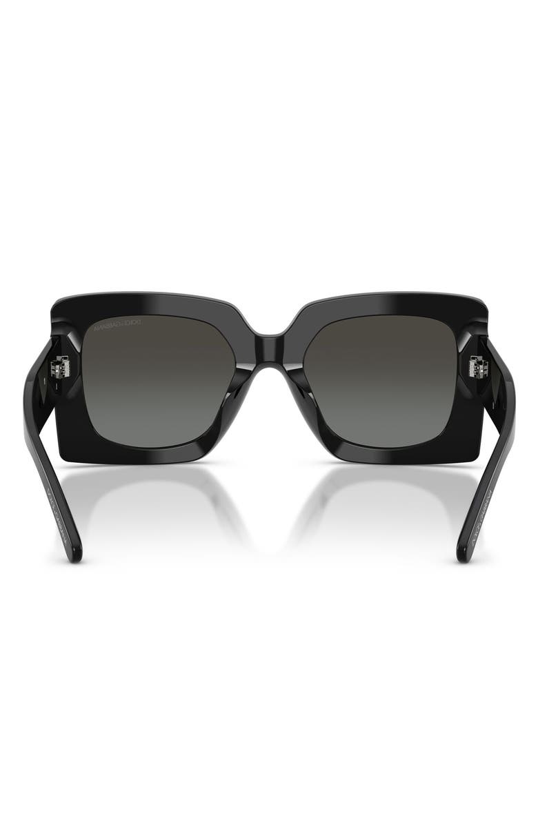Dolce&Gabbana 54mm Square Sunglasses, Alternate, color, Black / Grey Mirror Silver