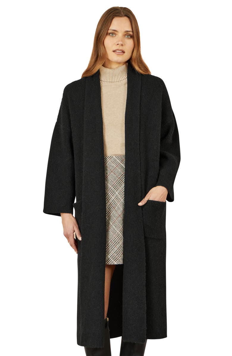 Yumi Knitted Maxi Cardigan, Alternate, color, Black