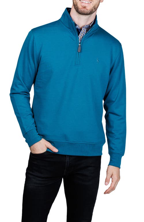 Tailorbyrd Fleece Quarter Zip Jacket In Blue