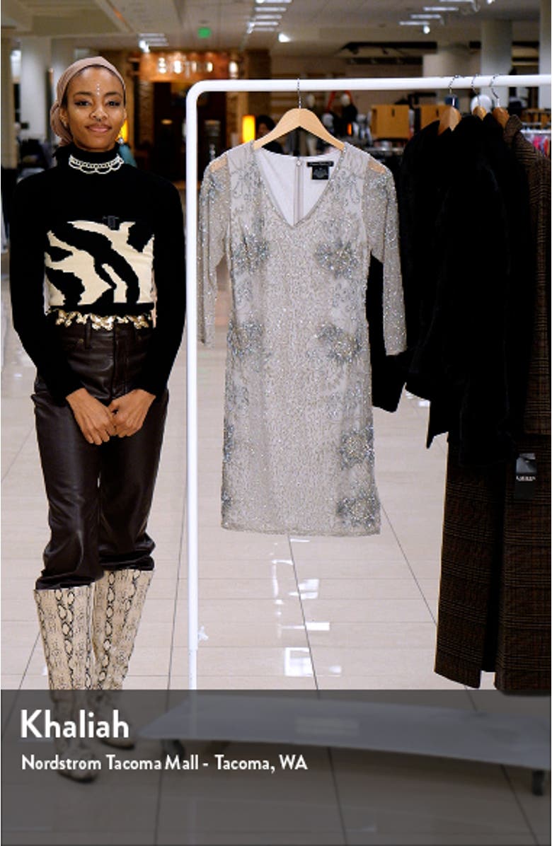 Beaded V-Neck Cocktail Dress, sales video thumbnail