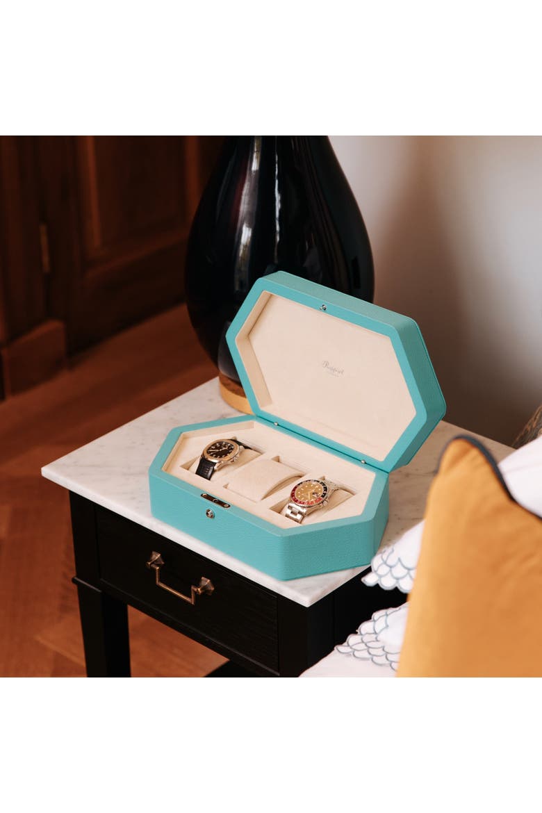 PORTOBELLO THREE WATCH BOX, Alternate, color, Turquoise