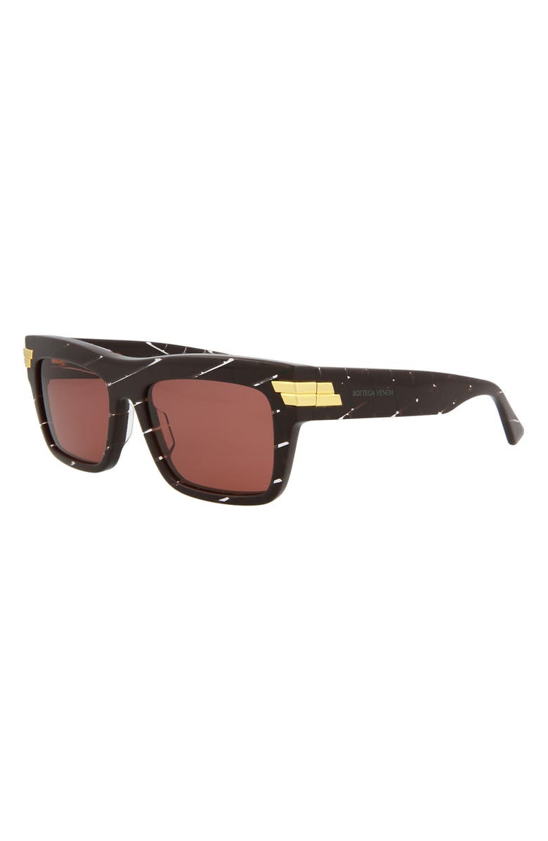 Bottega Veneta 56mm Square Sunglasses, Alternate, color, Burgundy Burgundy Pink