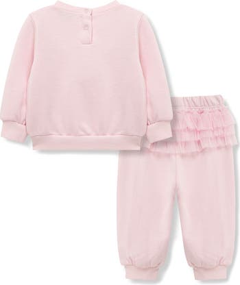Tulle Bow Sweatshirt & Ruffle Sweatpants Set