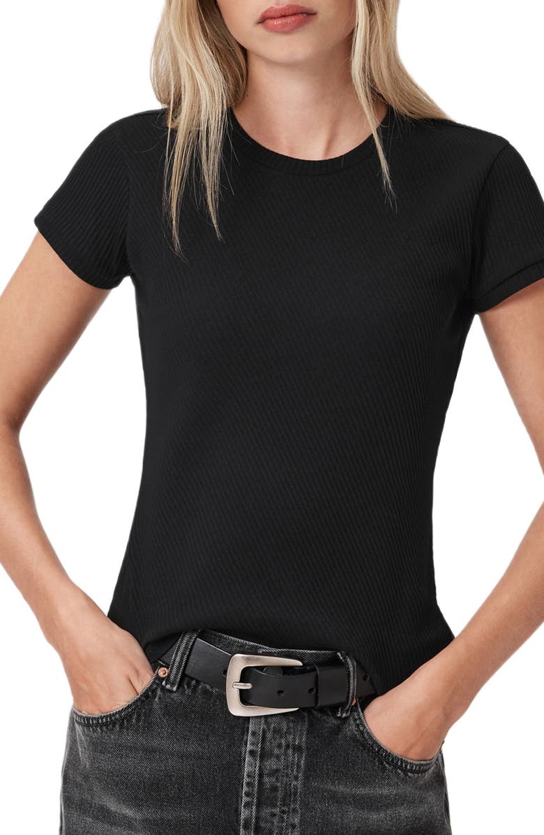 AllSaints Gia Rib T-Shirt, Alternate, color,