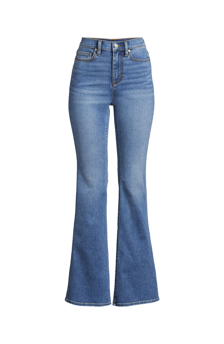 Lands' End Denim High Rise Skinny Flare Jeans, Alternate, color, Beau Blue