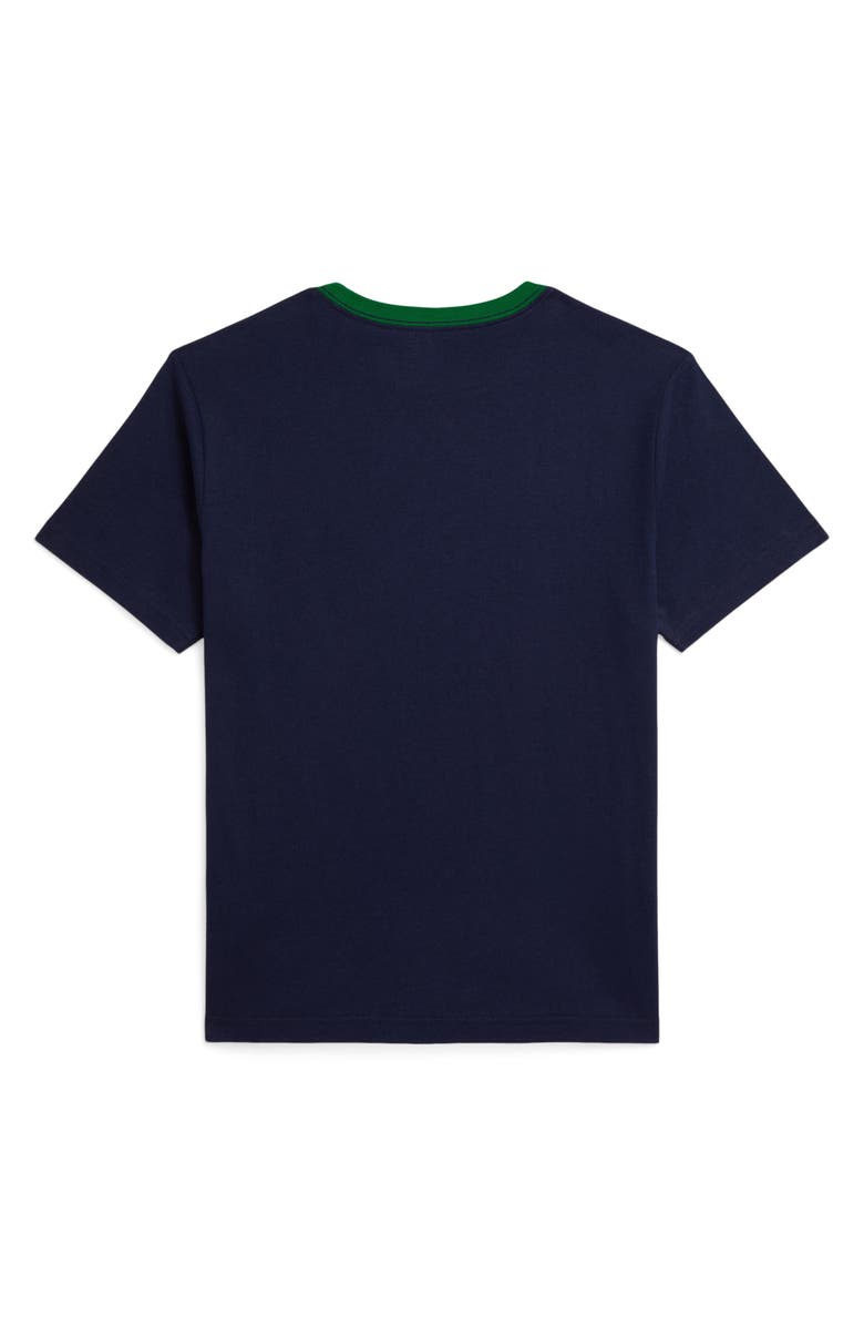 Polo Ralph Lauren Kids' Logo Ringer Graphic T-Shirt, Alternate, color, Refined Navy