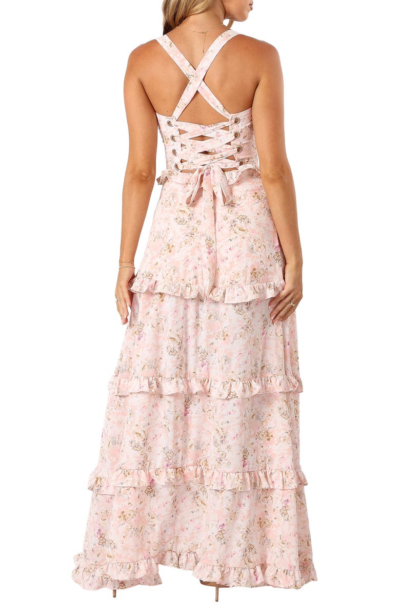 Petal & Pup Lillee Floral Print Tiered Maxi Dress, Alternate, color, Pink Floral
