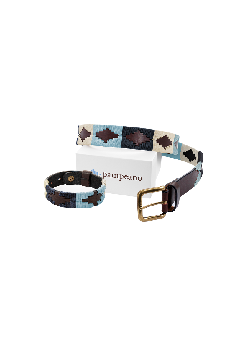 Bracelet - Sereno Stitching, Alternate, color, Brown/Navy/Light Blue/Cream