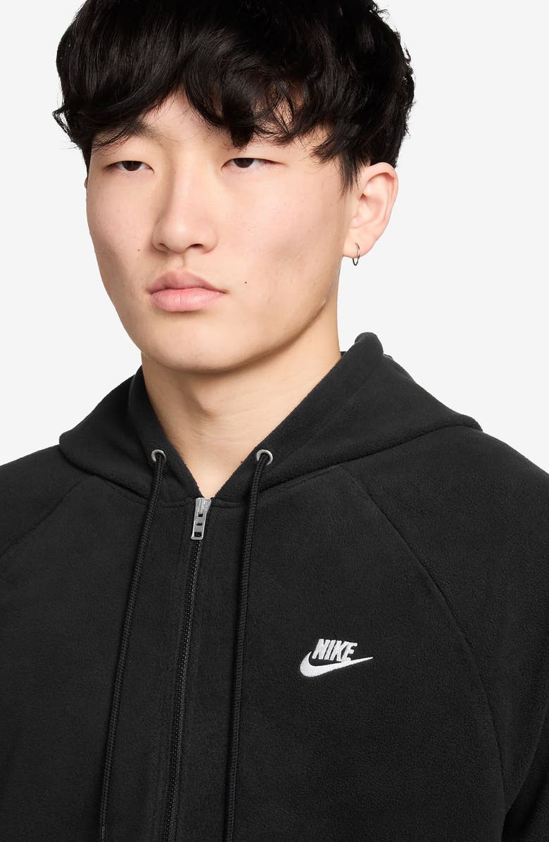Nike Club Fleece Hoodie Sweatshirt, Alternate, color, Black/ White