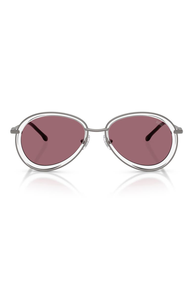 DL1016 54mm Mirrored Oval Sunglasses, Main, color, MATTE GUN METAL / MIRROR RED