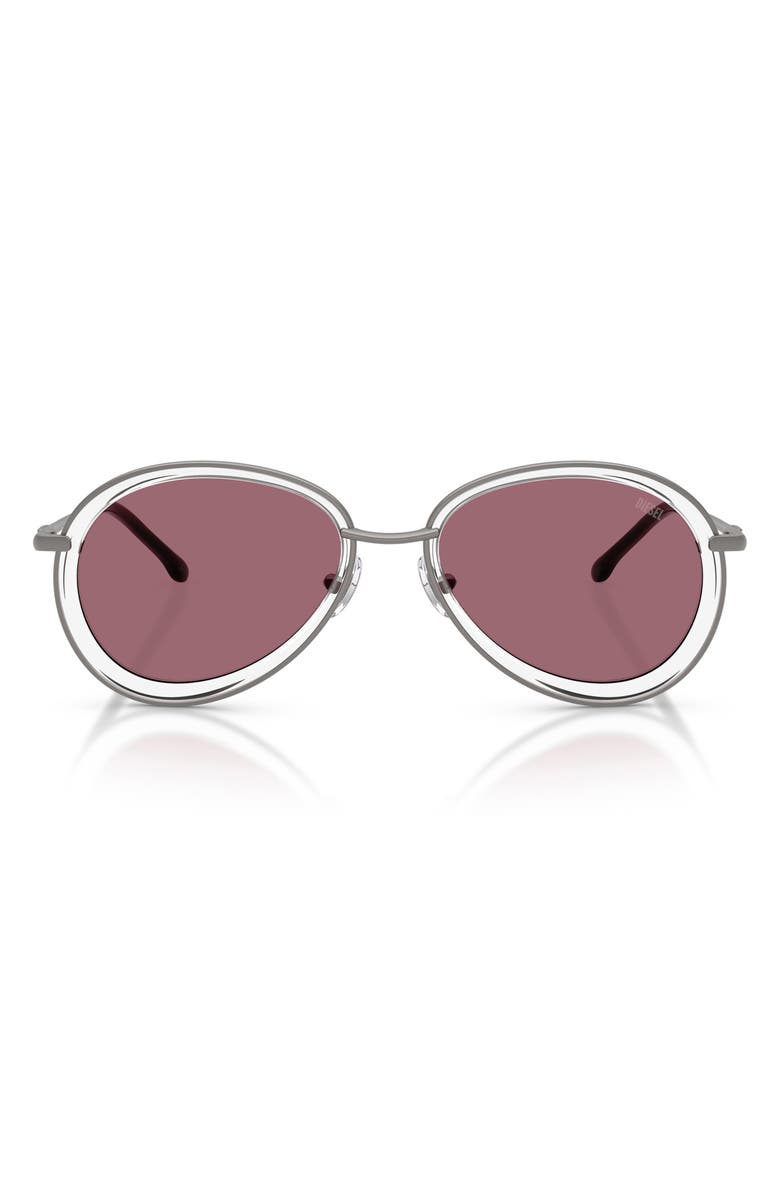 DIESEL<sup>®</sup> DL1016 54mm Mirrored Oval Sunglasses, Main, color, Matte Gun Metal / Mirror Red