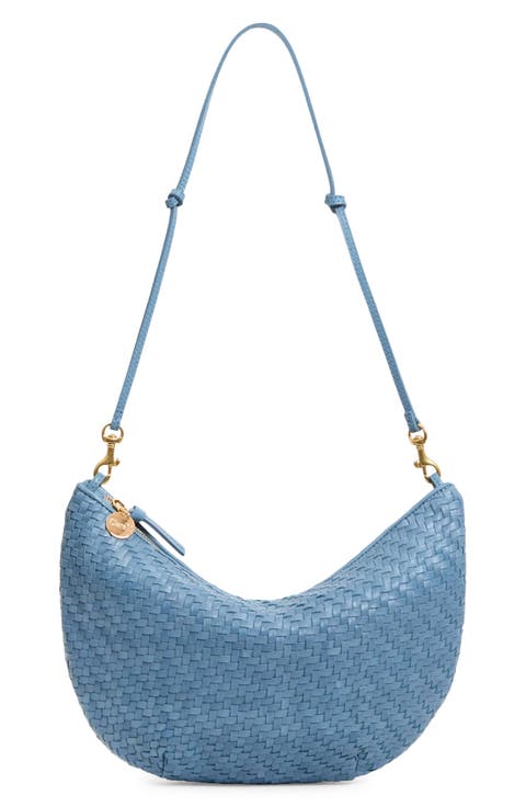 Lune Woven Zig Zag Leather Shoulder Bag