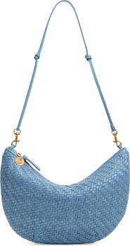 Clare V. Lune Woven Zig Zag Leather Shoulder Bag