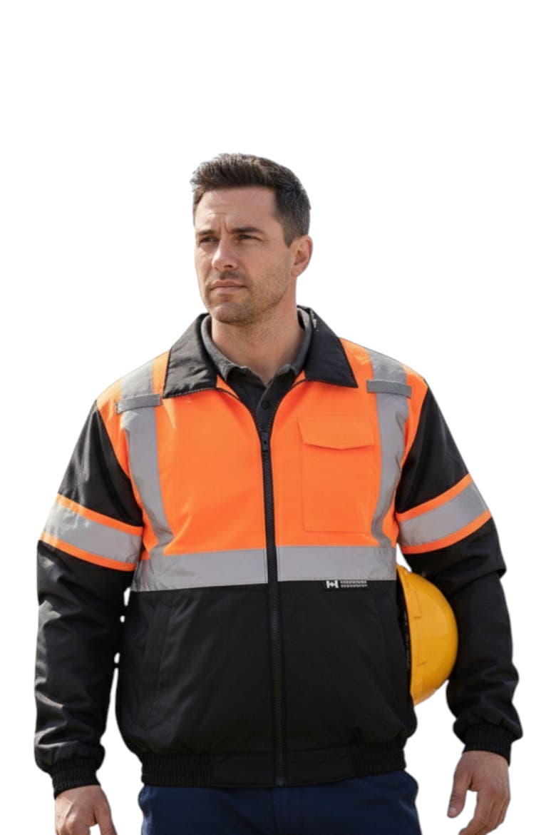 Men's Hi-Visibility Work Jacket, Main, color, Orange