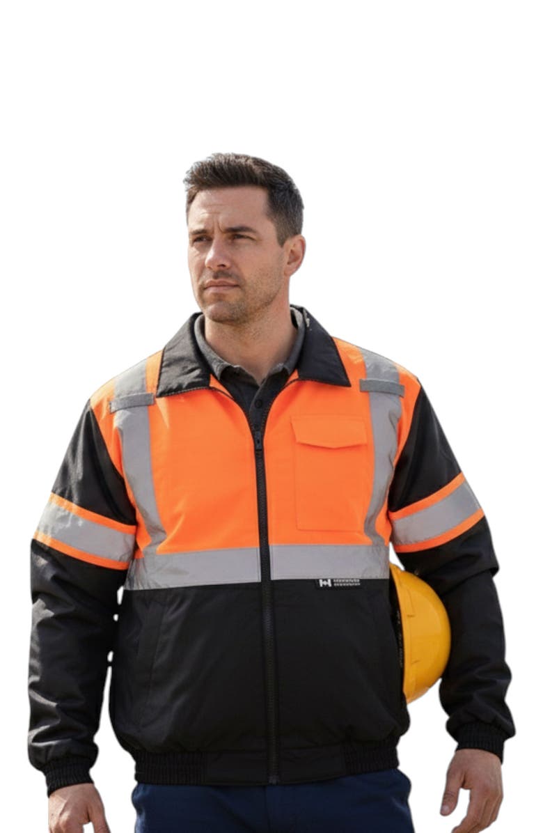 CANADA WEATHER GEAR Men
s Hi-Visibility Work Jacket, Main, color, Orange