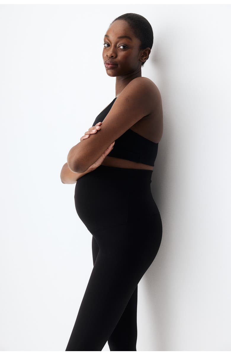 H&M Mama Before & After Sports Leggings, Alternate, color, Black