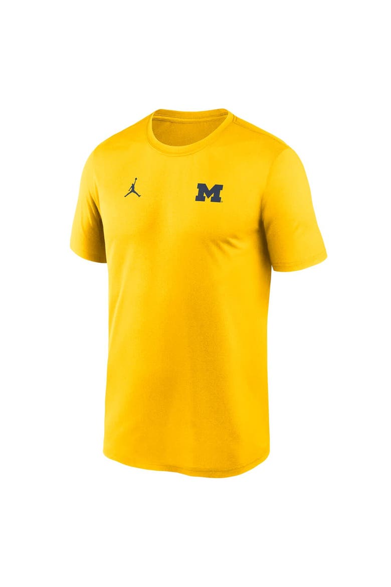 Men's Jordan Brand Maize Michigan Wolverines 2025 Sideline Small Logo Legend Performance T-Shirt, Alternate, color, Maize