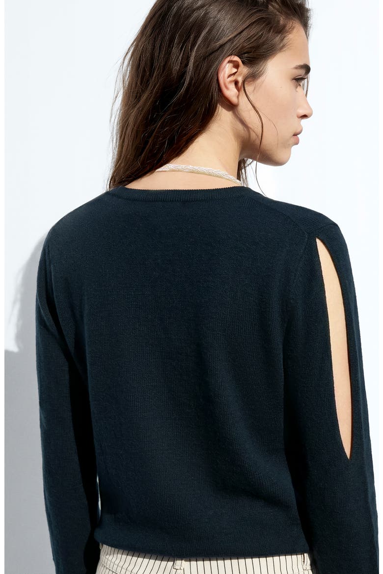 Sleeve Opening Sweater, Alternate, color, NAVY