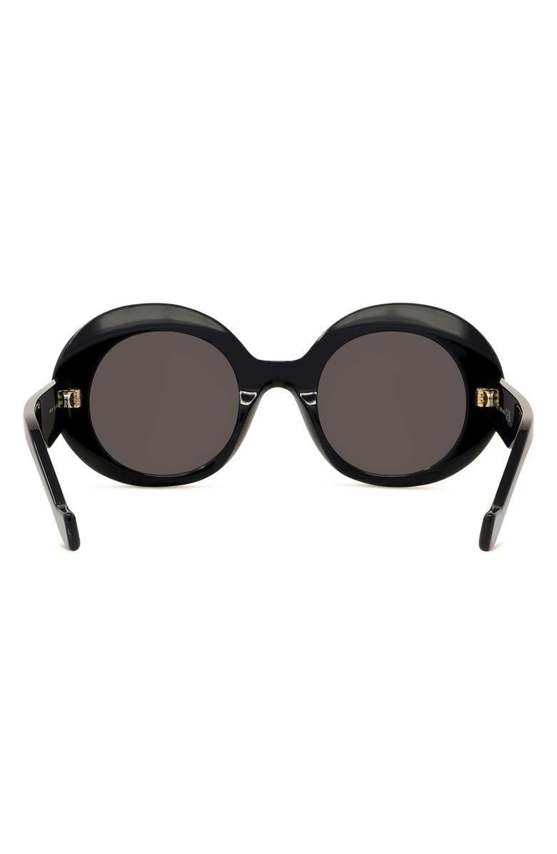 Loewe Anagram 50mm Oval Sunglasses, Alternate, color, Shiny Black / Smoke