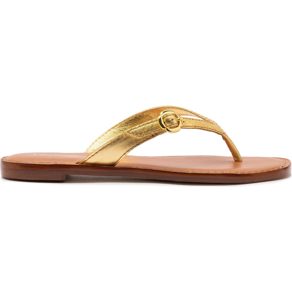 Larroude Larroudé Mary Kate Flat Sandal In Gold