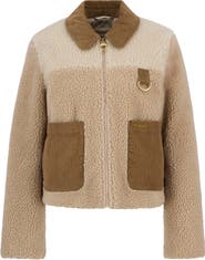 Barbour Malena Faux Shearling Fleece Crop Jacket