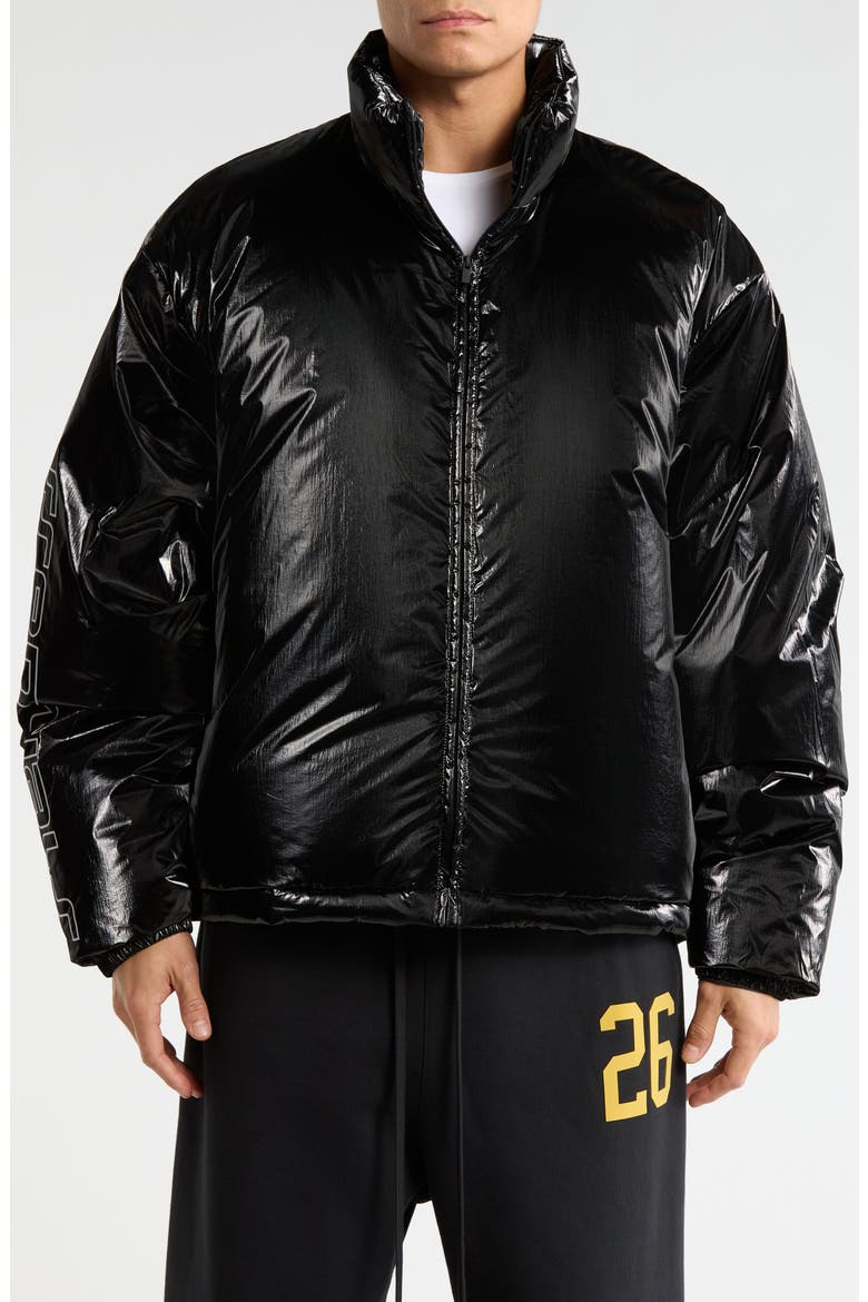 Puffer Jacket, Alternate, color, METALLIC BLACK