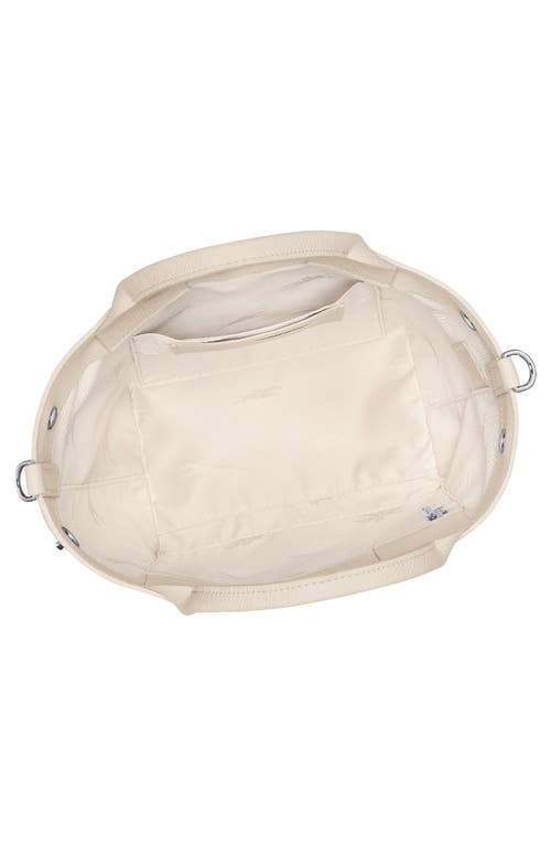 Longchamp Small Le Roseau Leather Tote In White